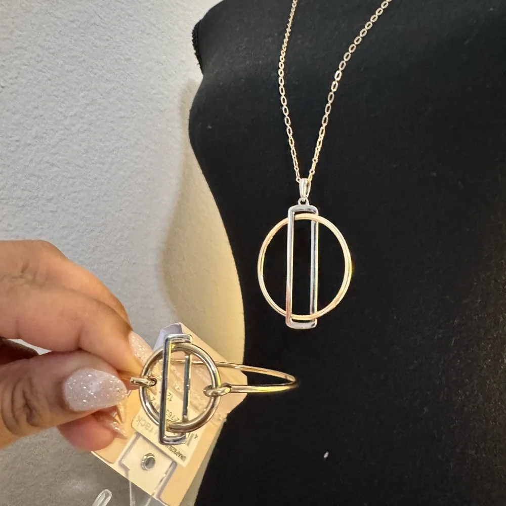 3 ITEM BUNDLE! 14th & Union Mixed Metal necklace, bracelet and earrings! - Picture 3 of 4